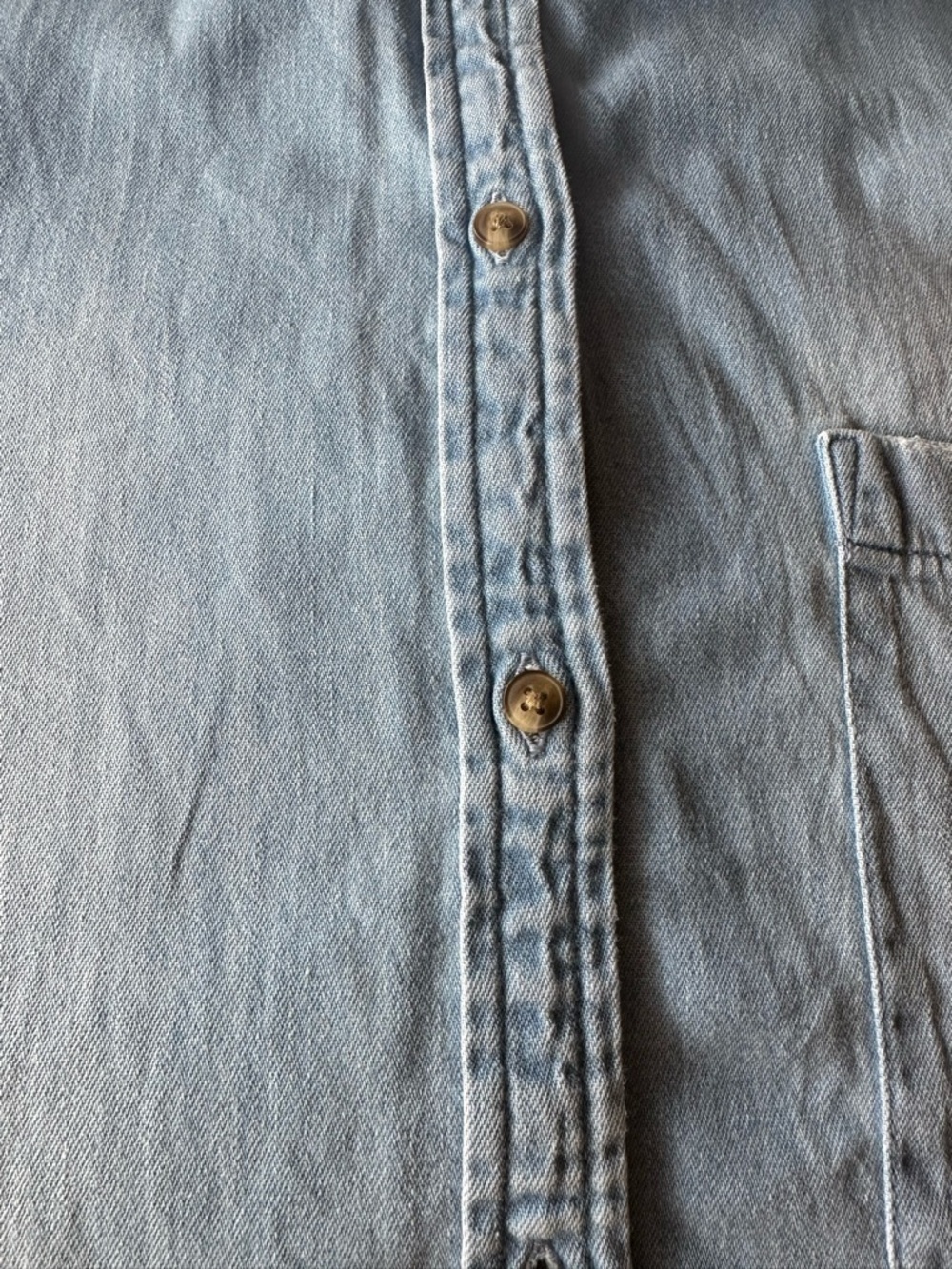Aerie Light Blue Denim Button-Up Shirt - Picture 3 of 3
